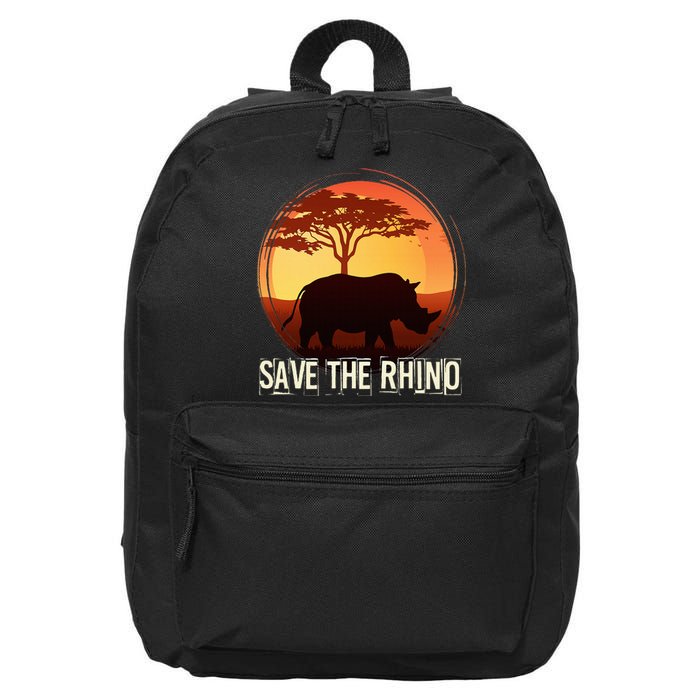 Save The Rhino 16 in Basic Backpack