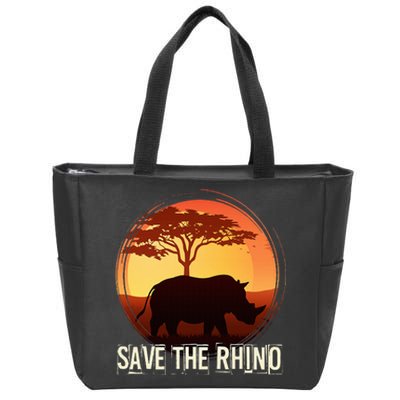 Save The Rhino Zip Tote Bag