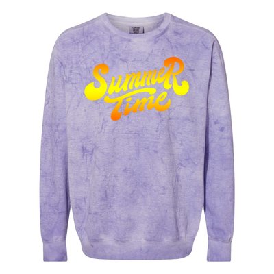 Summer Time Retro Colorblast Crewneck Sweatshirt