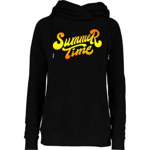 Summer Time Retro Womens Funnel Neck Pullover Hood