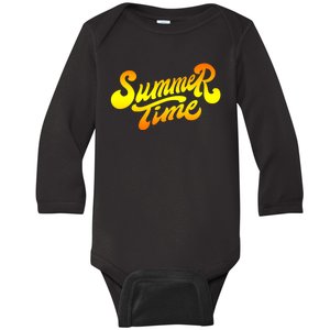 Summer Time Retro Baby Long Sleeve Bodysuit