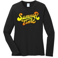 Summer Time Retro Ladies Long Sleeve Shirt