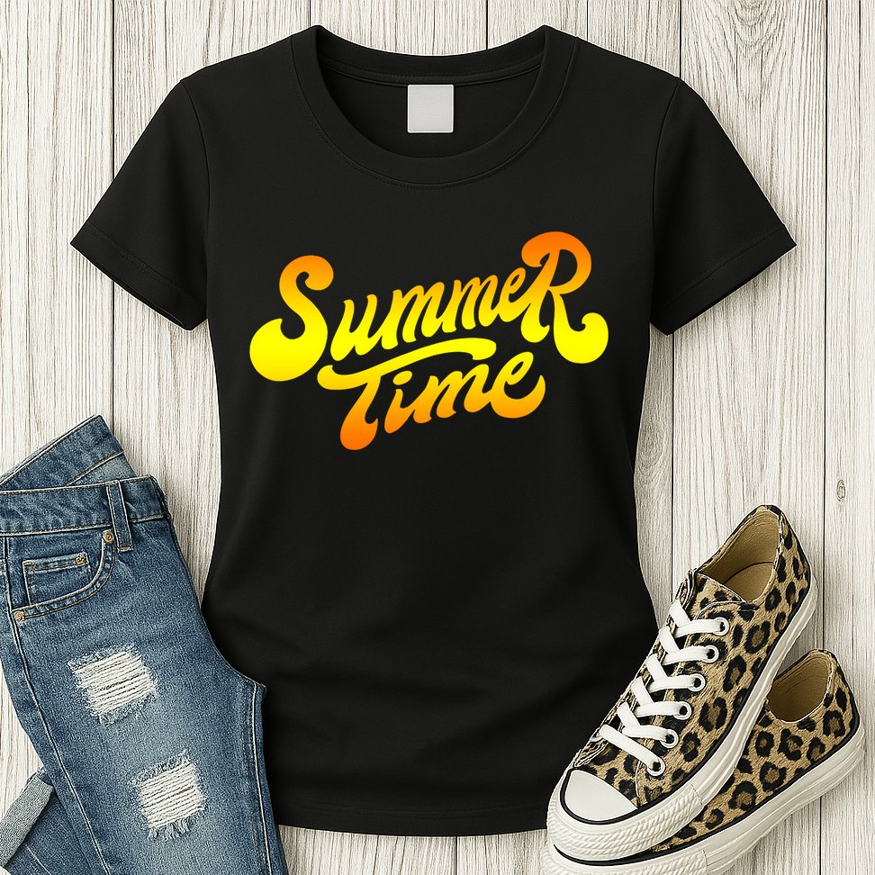 Summer Time Retro Womens T-Shirt