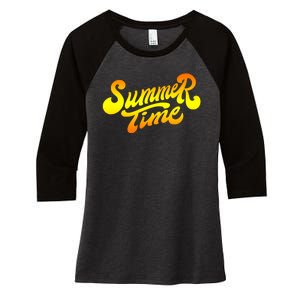 Summer Time Retro Women's Tri-Blend 3/4-Sleeve Raglan Shirt