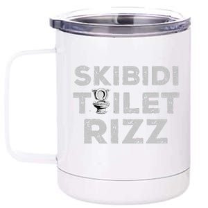 Skibid.I Toilet Rizz Funny Meme 12 oz Stainless Steel Tumbler Cup