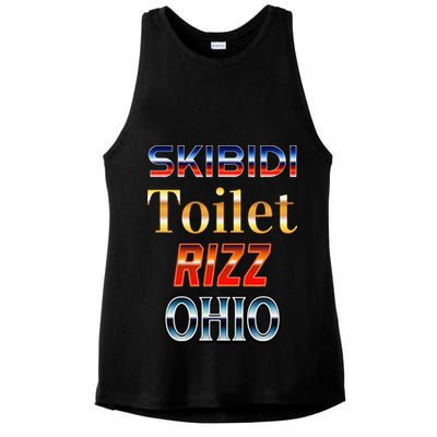 S.K.I.Bi.D.I Toilet Rizz Ohio Ladies PosiCharge Tri-Blend Wicking Tank