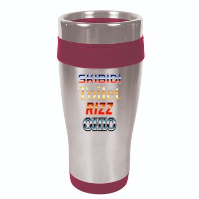 S.K.I.Bi.D.I Toilet Rizz Ohio 16oz Travel Tumbler