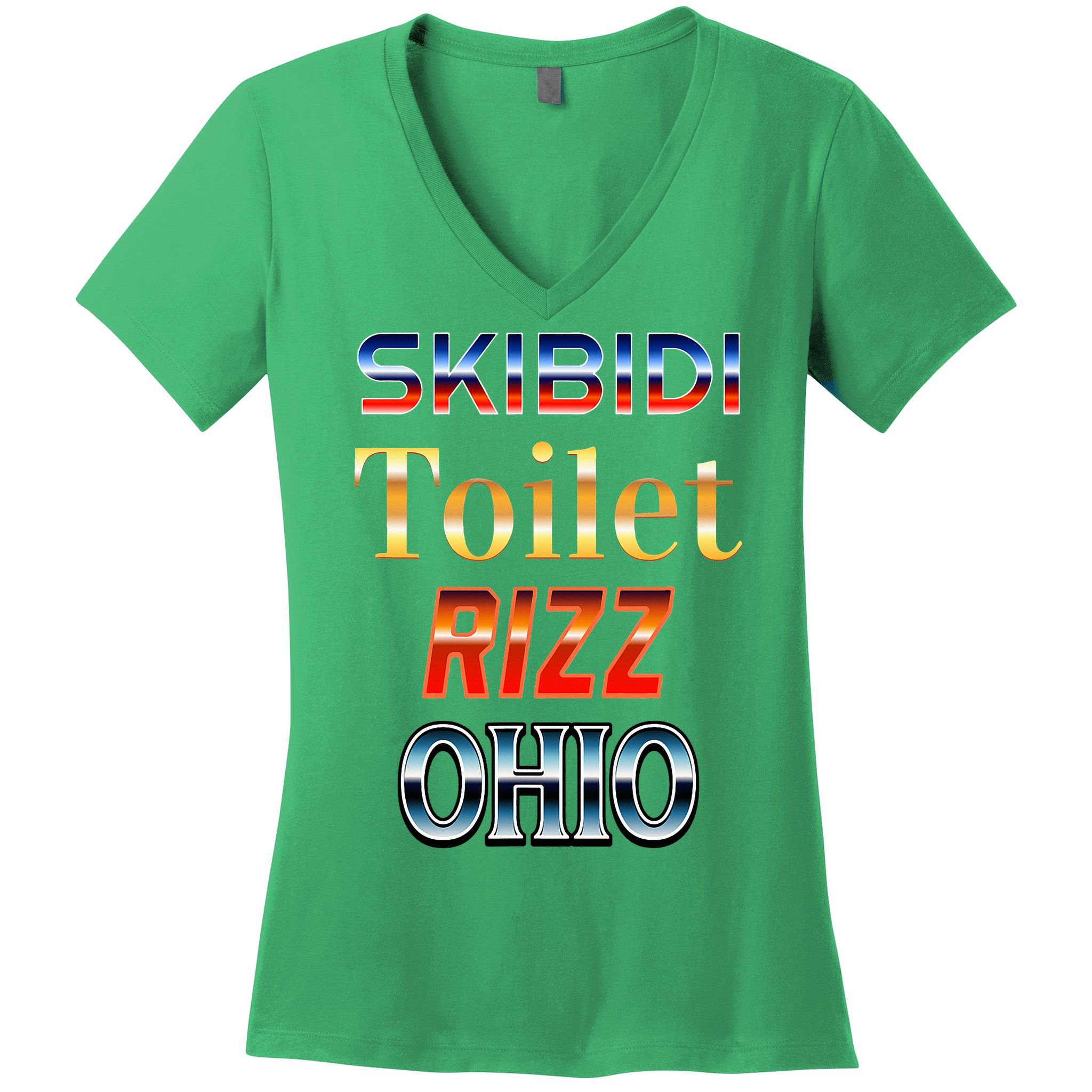 S.K.I.Bi.D.I Toilet Rizz Ohio Women's V-Neck T-Shirt