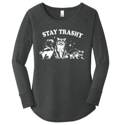 Stay Trashy Raccoon Opossum Skunk Women's Perfect Tri Tunic Long Sleeve Shirt