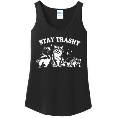 Stay Trashy Raccoon Opossum Skunk Ladies Essential Tank