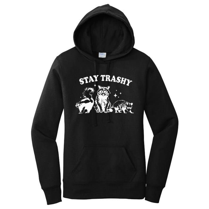 Stay Trashy Raccoon Opossum Skunk Women's Pullover Hoodie