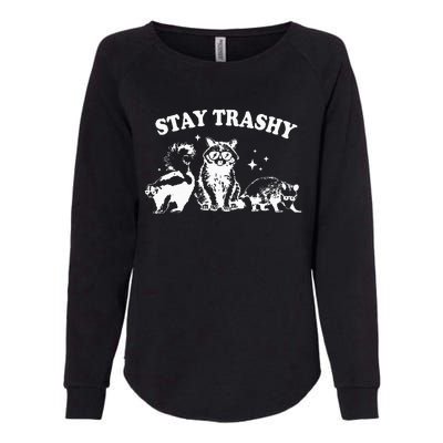 Stay Trashy Raccoon Opossum Skunk Womens California Wash Sweatshirt