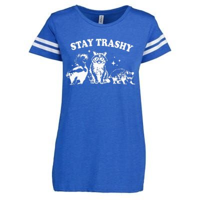 Stay Trashy Raccoon Opossum Skunk Enza Ladies Jersey Football T-Shirt