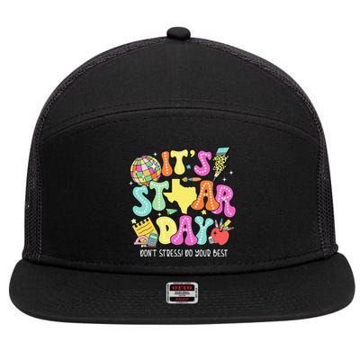 State Testing Retro ItS Staar Day DonT Stress Do Your Best 7 Panel Mesh Trucker Snapback Hat