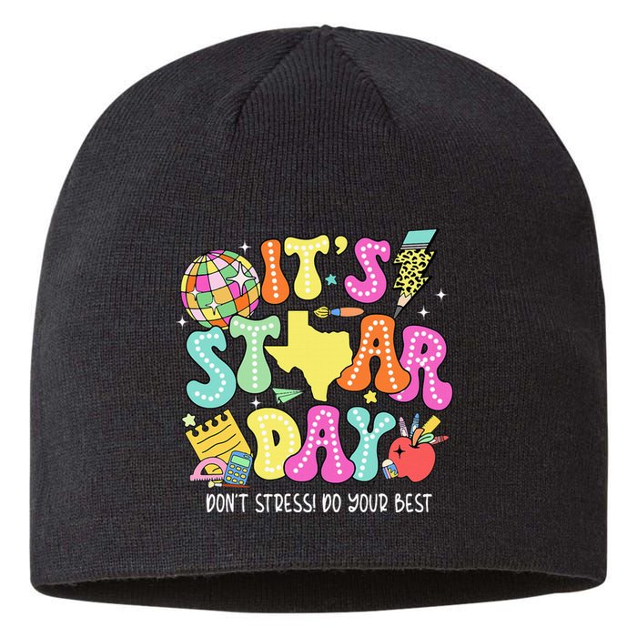 State Testing Retro ItS Staar Day DonT Stress Do Your Best Sustainable Beanie