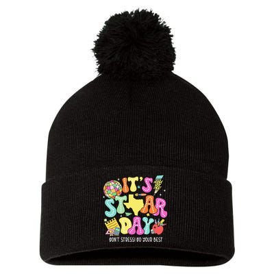 State Testing Retro ItS Staar Day DonT Stress Do Your Best Pom Pom 12in Knit Beanie