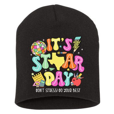 State Testing Retro ItS Staar Day DonT Stress Do Your Best Short Acrylic Beanie