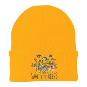 Save The Reefs Save The Planet Sustainable Lifestyle Cool Gift Knit Cap Winter Beanie