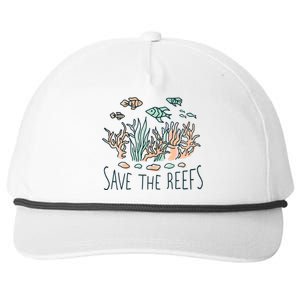 Save The Reefs Save The Planet Sustainable Lifestyle Cool Gift Snapback Five-Panel Rope Hat