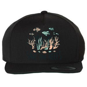 Save The Reefs Save The Planet Sustainable Lifestyle Cool Gift Wool Snapback Cap