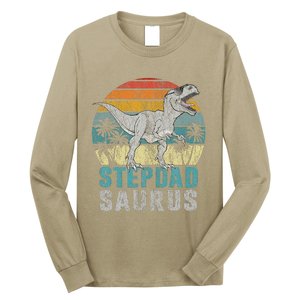 Stepdadsaurus T Rex Dinosaur Stepdad Saurus Fathers Day Long Sleeve Shirt