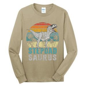 Stepdadsaurus T Rex Dinosaur Stepdad Saurus Fathers Day Tall Long Sleeve T-Shirt