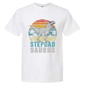 Stepdadsaurus T Rex Dinosaur Stepdad Saurus Fathers Day Garment-Dyed Heavyweight T-Shirt