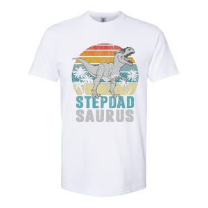 Stepdadsaurus T Rex Dinosaur Stepdad Saurus Fathers Day Softstyle CVC T-Shirt