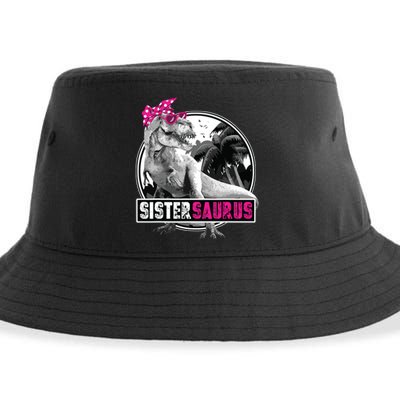 Sistersaurus T Rex Dinosaur Sister Saurus Family Matching Sustainable Bucket Hat