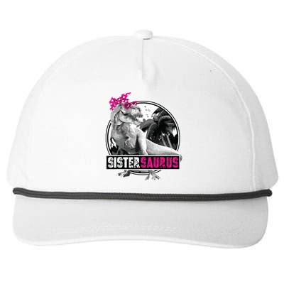 Sistersaurus T Rex Dinosaur Sister Saurus Family Matching Snapback Five-Panel Rope Hat