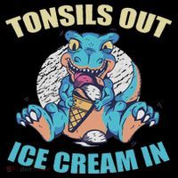 S T Rex Tonsils Out Ice Cream In Tonsillectomy High Crown Mesh Back Trucker Hat