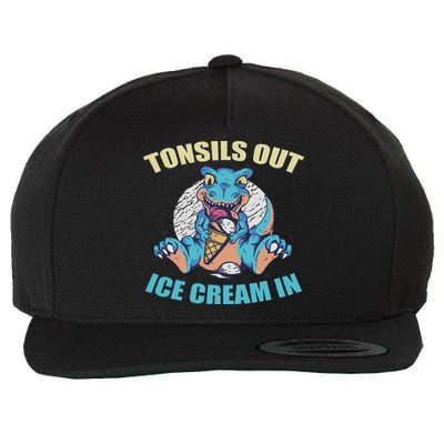 S T Rex Tonsils Out Ice Cream In Tonsillectomy Wool Snapback Cap