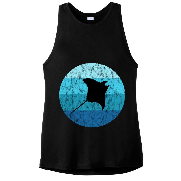 Stingray Ta Ray Retro Vintage Ocean Water Animal Gift Ladies PosiCharge Tri-Blend Wicking Tank