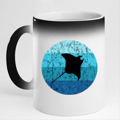 Stingray Ta Ray Retro Vintage Ocean Water Animal Gift 11oz Black Color Changing Mug