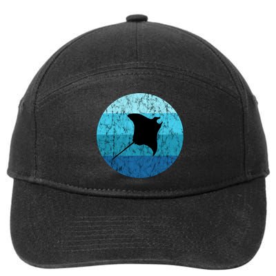Stingray Ta Ray Retro Vintage Ocean Water Animal Gift 7-Panel Snapback Hat
