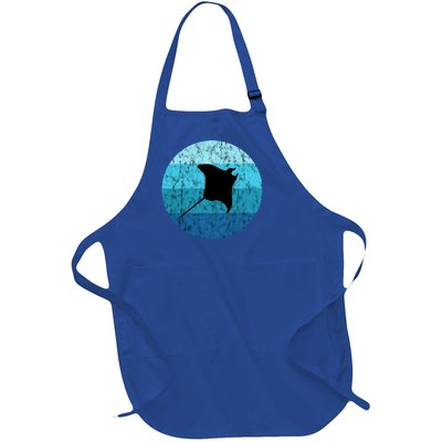 Stingray Ta Ray Retro Vintage Ocean Water Animal Gift Full-Length Apron With Pockets