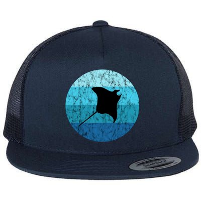 Stingray Ta Ray Retro Vintage Ocean Water Animal Gift Flat Bill Trucker Hat