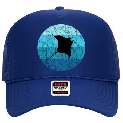 Stingray Ta Ray Retro Vintage Ocean Water Animal Gift High Crown Mesh Back Trucker Hat