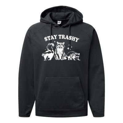 Stay Trashy Raccoon Opossum Skunk Performance Fleece Hoodie