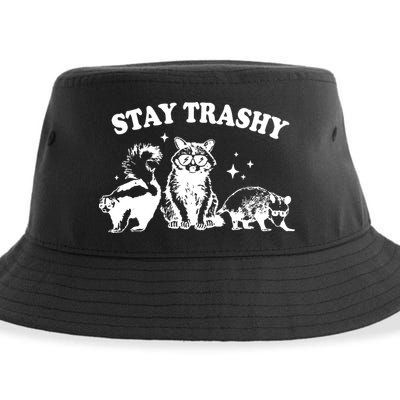 Stay Trashy Raccoon Opossum Skunk Sustainable Bucket Hat
