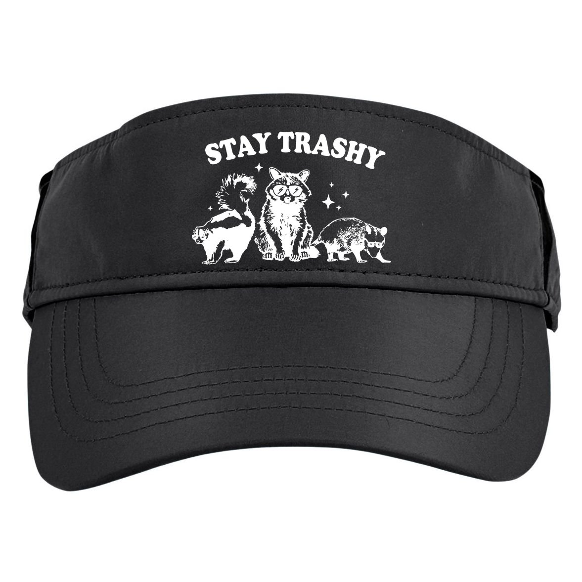 Stay Trashy Raccoon Opossum Skunk Adult Drive Performance Visor