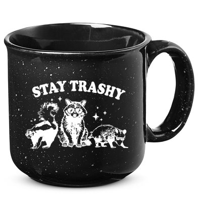 Stay Trashy Raccoon Opossum Skunk 15oz Campfire Ceramic Mug