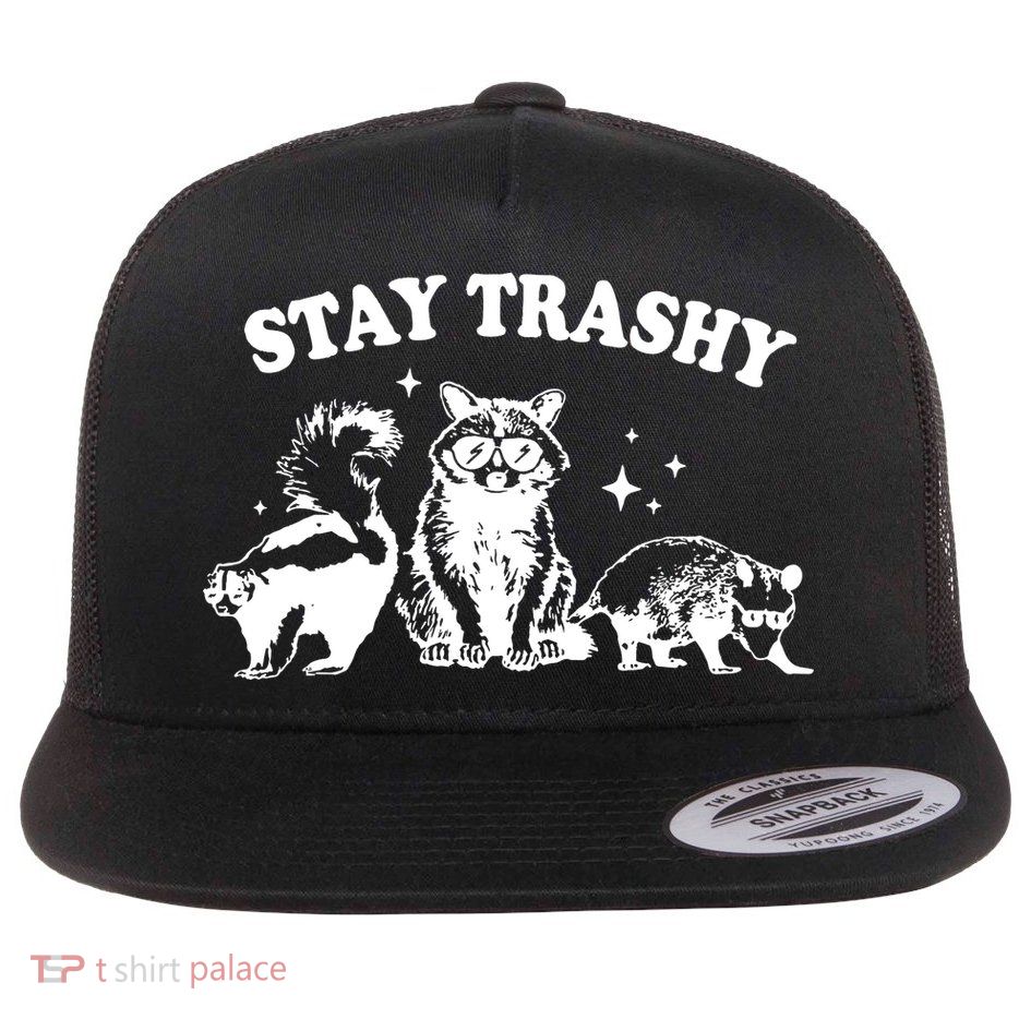 Stay Trashy Raccoon Opossum Skunk Flatbill Hat