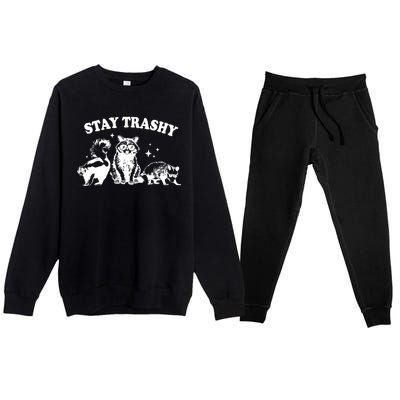 Stay Trashy Raccoon Opossum Skunk Premium Crewneck Sweatsuit Set