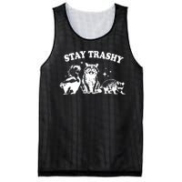 Stay Trashy Raccoon Opossum Skunk Mesh Reversible Basketball Jersey Tank