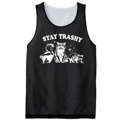 Stay Trashy Raccoon Opossum Skunk Mesh Reversible Basketball Jersey Tank