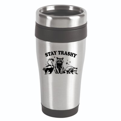 Stay Trashy Raccoon Opossum Skunk 16oz Travel Tumbler