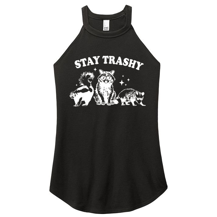 Stay Trashy Raccoon Opossum Skunk Women's Perfect Tri Rocker Tank