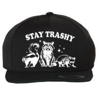 Stay Trashy Raccoon Opossum Skunk Wool Snapback Cap