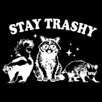 Stay Trashy Raccoon Opossum Skunk Wool Snapback Cap